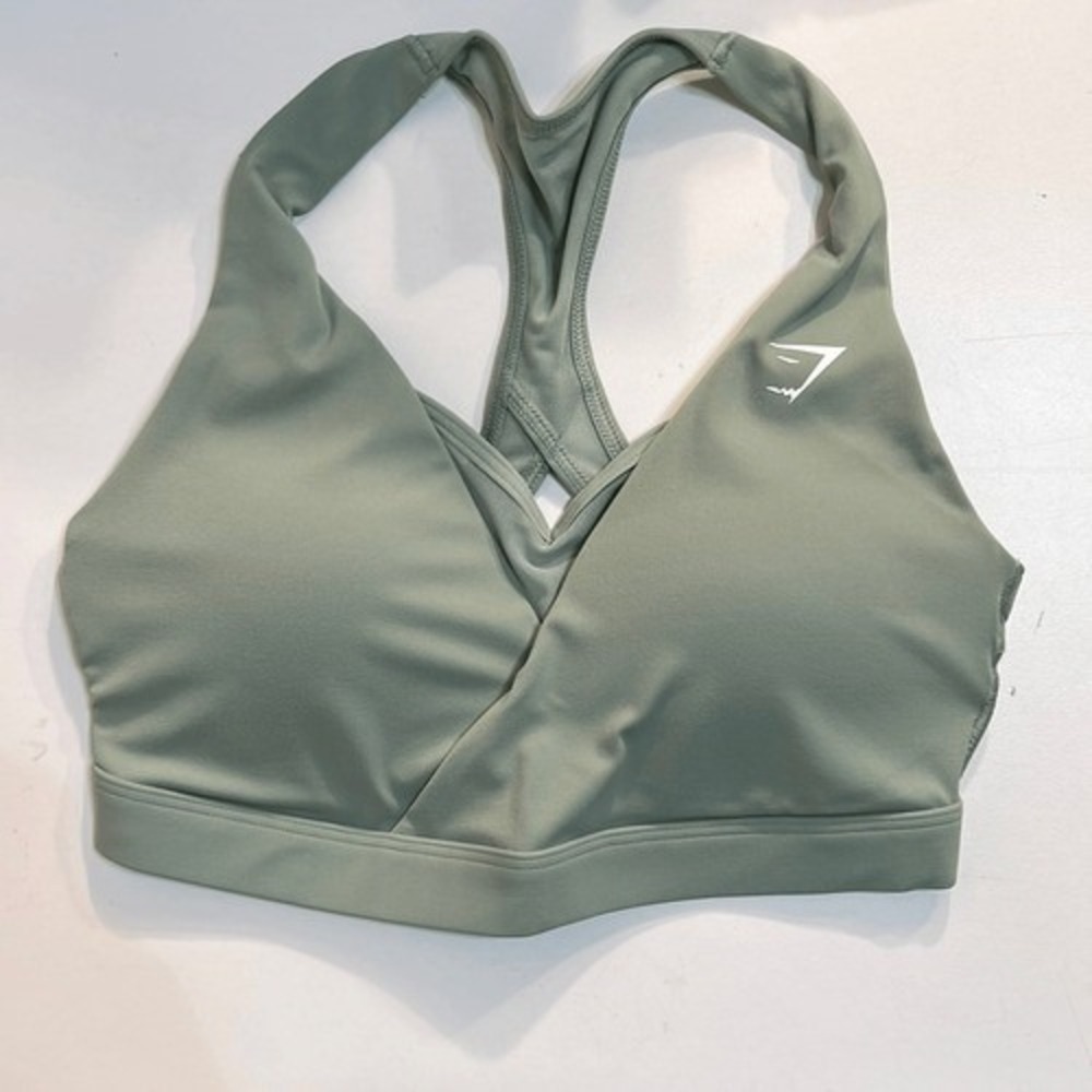 Gymshark Crossover Sports Bra Desert Sage Green‎ women's XS extra Small NWT